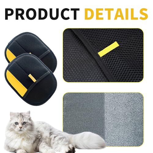 technodry Pet Hair Removal Glove – 2 Pcs Reusable Grooming Gloves for Deshedding & Washing, Breathable Mesh Pet Hair Mitt, Gentle Massage Tool for Dogs Cats Rabbits - Image 3
