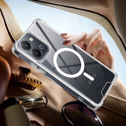 Image of A rtistque Clear Back Cover Case for iQOO Z11x 5G / Vivo T5x 5G / Vivo Y51 Pro 5G | Compatible with Mag-Safe | Premium Transparent Cover | Shockproof TPU Bumper | iQOO Z11x Back Cover - Transparent