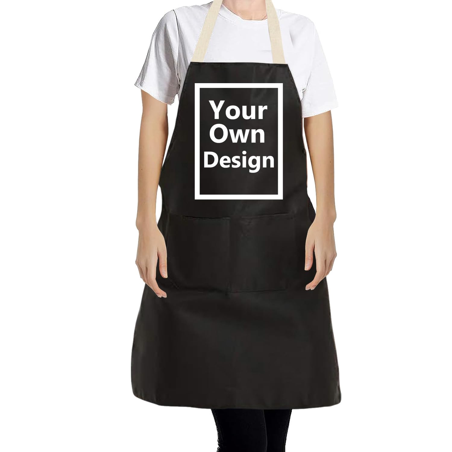 JPHCHSC Personalised Aprons For Women,Any Text Any Photo Any Colour Custom Bbq Apron,Customise For Home Kitchen, Restaurant, Coffee House Christmas Kitchen Apron Gift Chef Apron