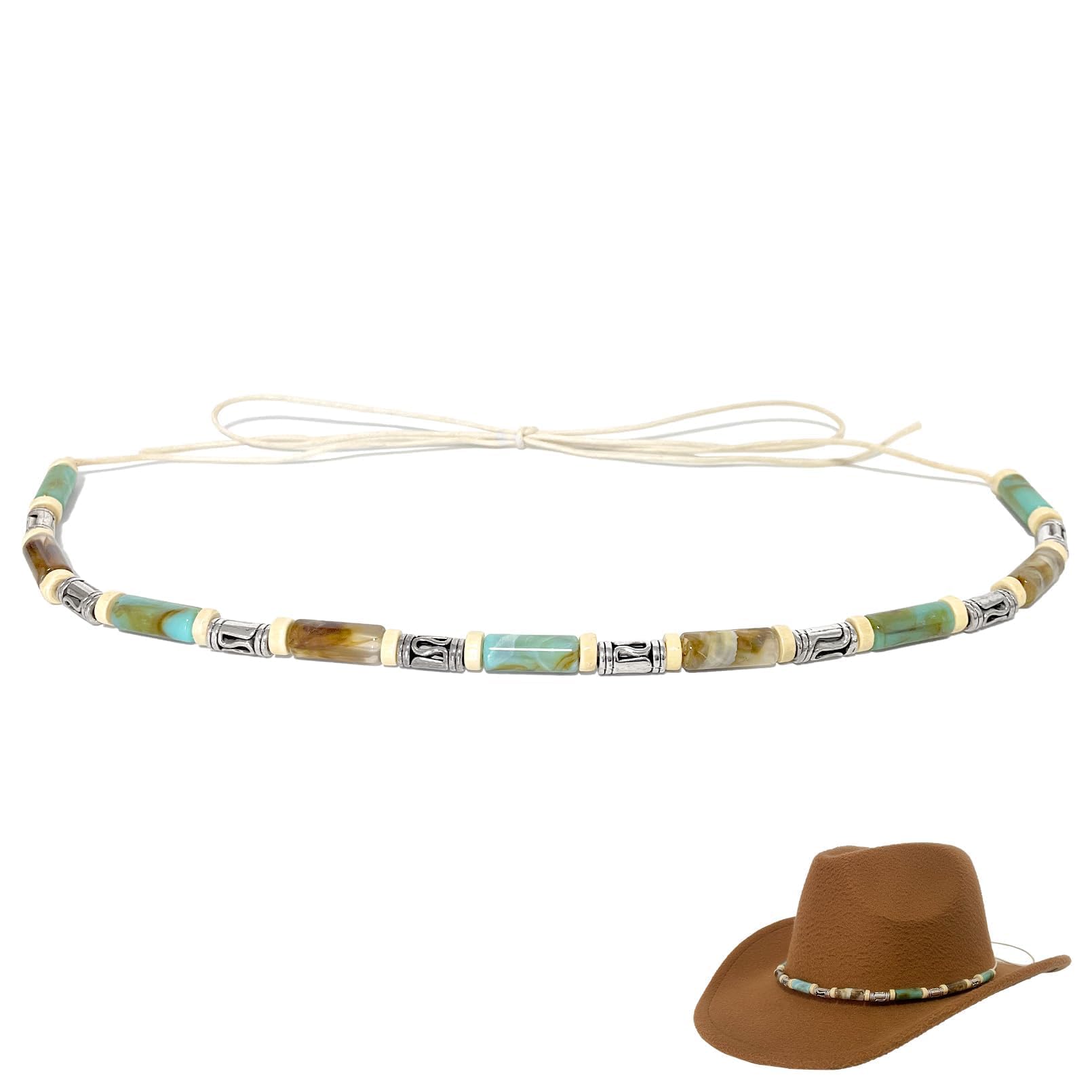nemokamai Cowboy Hat Bands for Men Women Braided Hatbands Belt for Straw Sun Beach Hats Multicolor