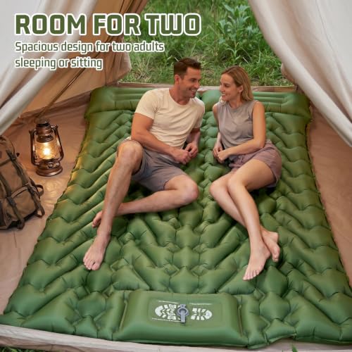 Image of Double Sleeping Pad for Camping, 2 Person Air Mattress