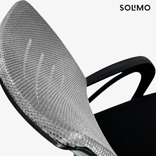 Image of Amazon Brand - Solimo Sitly Mid Back Revolving Office Chair for Work from Home, Study, and Computer Use | Heavy Duty Base | Ergonomic Mesh Design | Durable & Comfortable Seating (Grey Mesh)