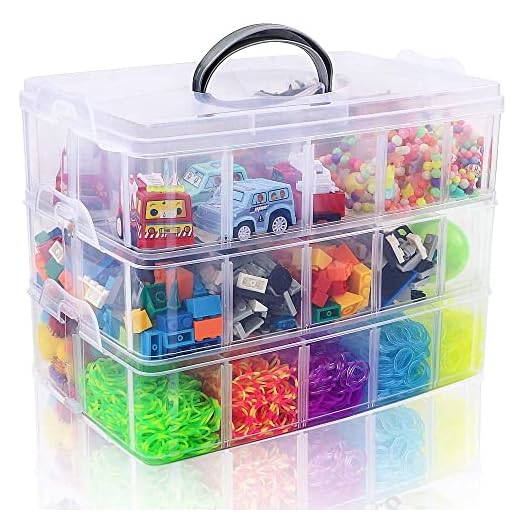 29+ Ribbons Storage Ideas 5 SGHUO 3-Tier Stackable Storage Container Box with Dividers-30 Compartments, Bead Organizers for Art Craft Storage, Washi Tape, Kids Toys, Jewelry, Beauty & Sewing Supplies