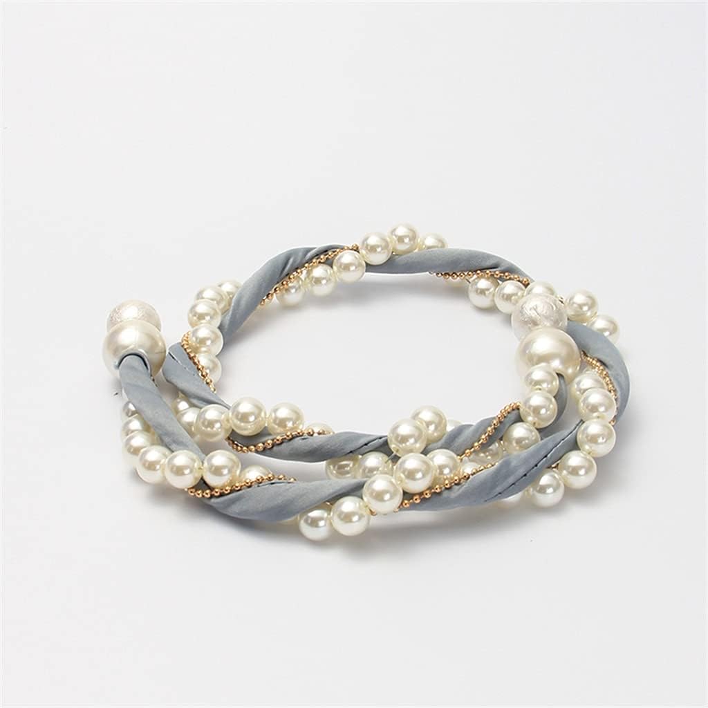 Pearl Chain Curtain Free Perforation Living Room Bedroom Soft Decorative Tie(A)