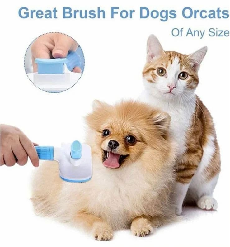 Self Cleaning Slicker Brush, Pet Grooming Shedding Brush for Dogs and Cats - Easy to Remove Loose Undercoat, Pet Massaging Tool Suitable for Pets with Long or Short Hair Color May Vary 1