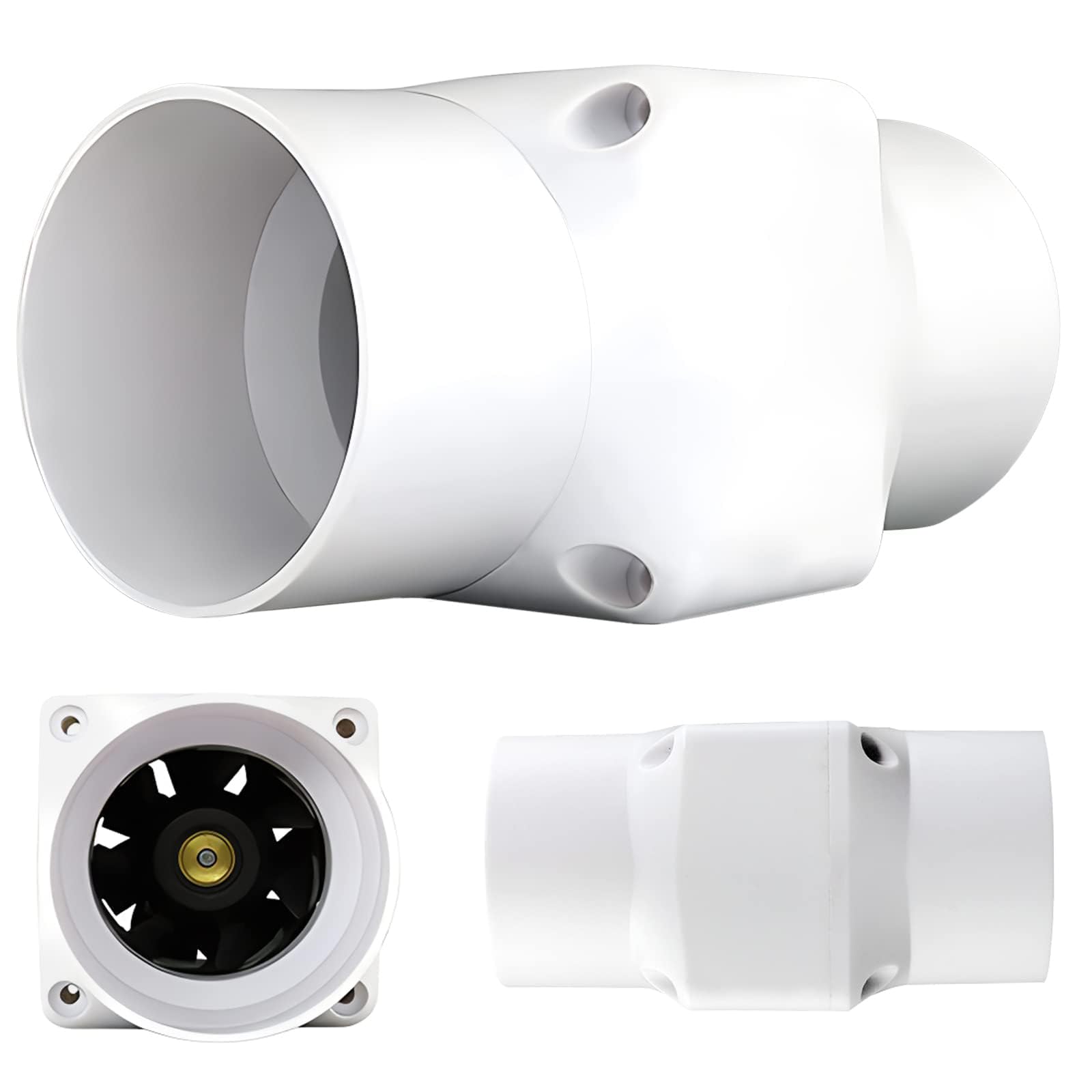Rohrventilator 2'' Kanalventilator Klein Abluftventilator Badlüfter Mischdurchfluss Rohrlüfter für Büro, Bad, WC, Küche, Gewächshaus, Ø50mm, 36m³/h