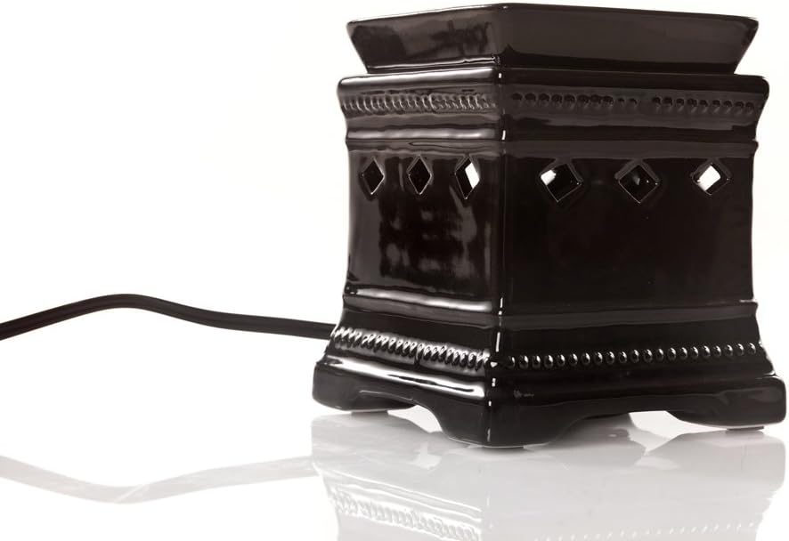 Drake Candles Square Plain Ceramic Fragrance Warmer, Black, 5-1/2-Inch