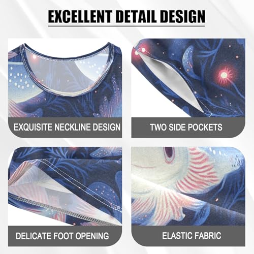 Pajama Sets Short Sleeve Axolotl in Darkness Soft Cotton Summer Sleepwear 2 Piece PJS Size 5-14T3