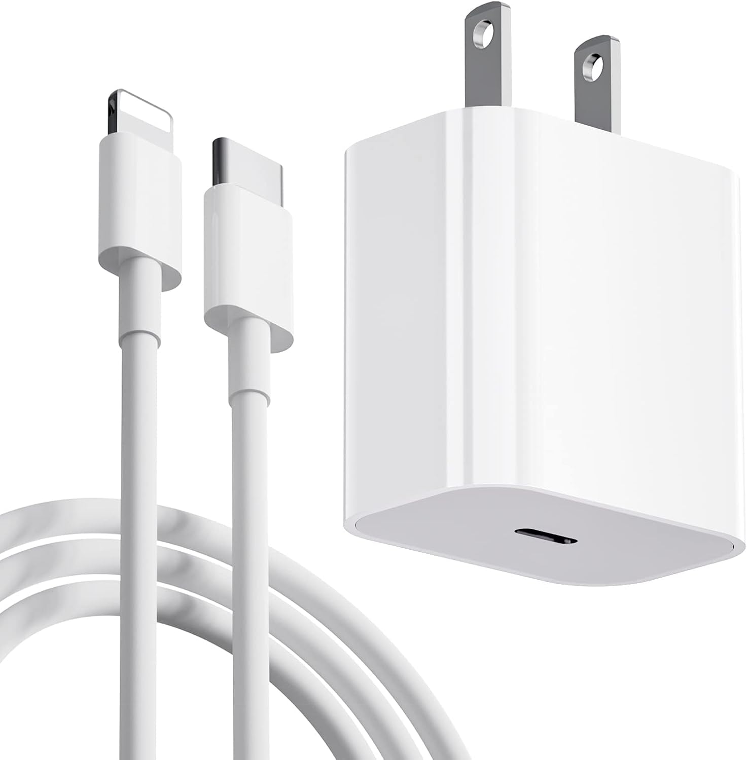 MASAYA Cargador rápido de iPhone, 20W USB C Cargador de iPhone con Cable de Carga Original de 1m