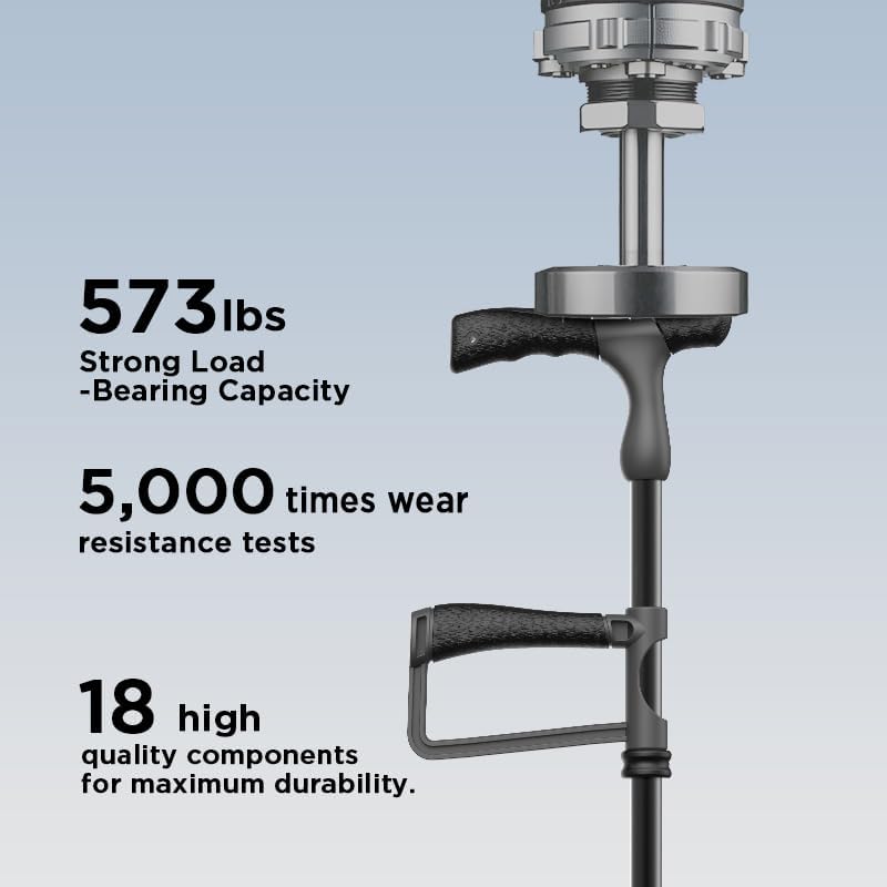 Miniatura 4 de Bastón plegable con mango de asistencia de 360, altura ajustable de 26.4 a 35.4 pulgadas (10 niveles), base antideslizante de 4 patas y punta única,