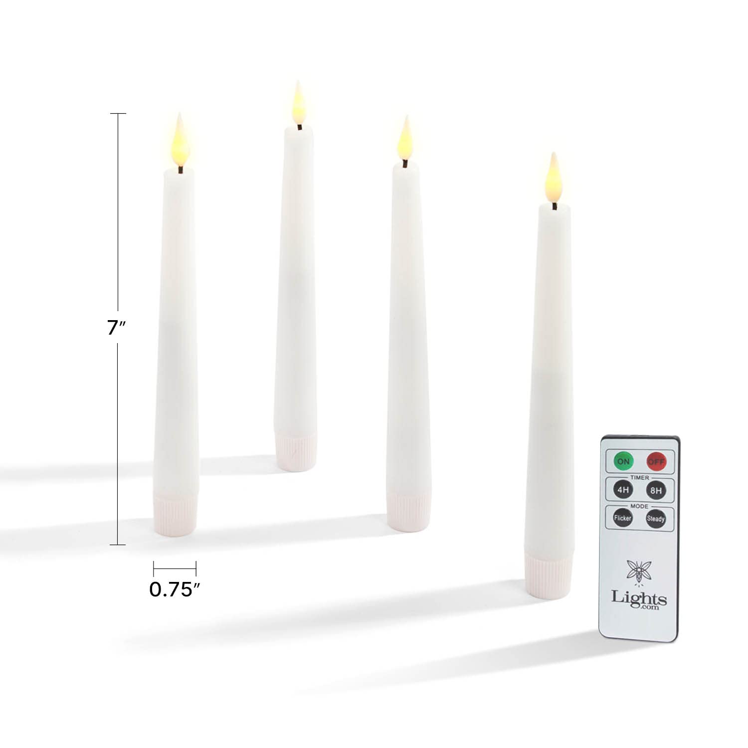 LampLust Flameless Taper Candles Realistic 3D Flame