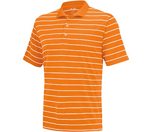adidas Golf Men's Puremotion 2 Color Stripe Jersey Polo, Bright Orange/White, XX-Large