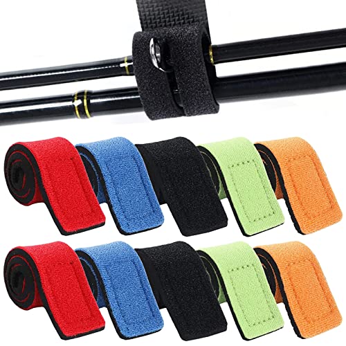 RUIJIE 10 Pezzi cinghie per Canna da Pesca Fascette Elastiche Cintura per Canna da Pesca Rod Strap Holders Attrezzatura e Accessori da Pesca cravatta per Fissare Le Canna