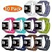 Produktbild KingAcc Kompatibel Fitbit Ionic Armband, Weiche Silikon Ersatz Armbänder Armband für Fitbit Ionic, Metall Schnalle Fitness Armband Uhrenarmband Frau Männer(10-Pack, 10 Farbe, Klein)