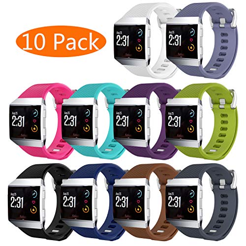 Kompatibel Fitbit Ionic Armband, Weiche Silikon Ersatz Armbänder Armband für Fitbit Ionic, Metall Schnalle Fitness Armband Uhrenarmband Frau