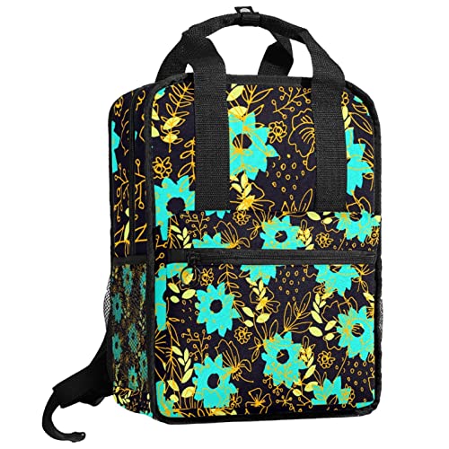 Sac à dos vintage à fleurs ajustable et résistant au quotidien