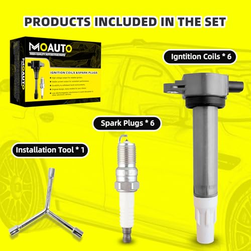 MOAUTO Set of 6 Ignition Coils Pack UF502 UF609 & 6 PCS Iridium Spark Plugs Compatible with Dodge Charger Nitro Grand Carava 3.5L 3.7L 3.8L 4.0L 5.7L 6.1L V6 V8 by MOAUTO - Image 6