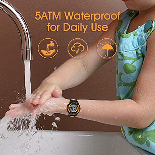 Image of Kids Watch,Boys Watch for 3-15 Year Old Boys,Digital Sport Outdoor Multifunctional Chronograph LED 50 M Waterproof Alarm Calendar Analog Watch for Children with Silicone Band,Kids Gift