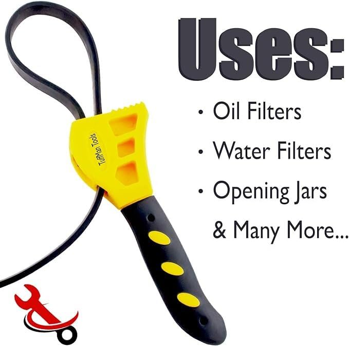 Adjustable Oil Filter Wrench Set - 2pcs for Tight Spaces, Jar Opener & Mechanic/Plumber Use