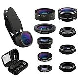 Camera Lens Kit 9 in 1 Zoom Telephoto Lens + Fisheye Lens + 0.36 Super Wide Angle Lens + 20X Macro Lens + CPL + Kaleidoscope Lens + 0.63X Wide Lens + 15X Macro Lens + Starburst Lens