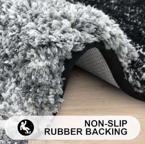 Image of NAMCHI Comfort Microfiber Bath Mat Anti Skid Non Slip Bathroom Floor Mat Super Absorbent & Quick Dry | Soft Machine Washable Bath Rug for Bathroom, Bedroom & Home (40x60cm, Black 40 X 60cm)