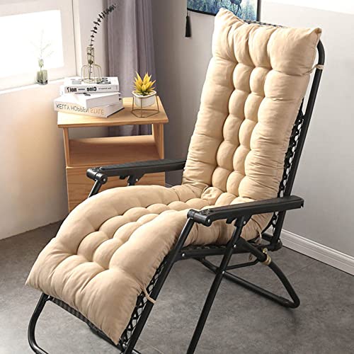 Cojines para tumbona de exterior de 48 x 170 cm, cojín de asiento acolchado grueso antideslizante para jardín, reclinable, interior y exterior, cojín para tumbona