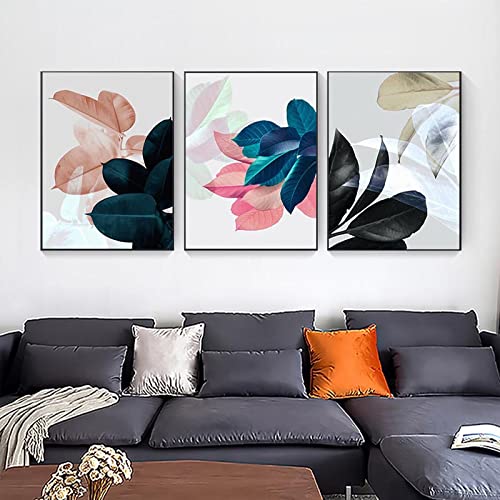 Peinture feuilles colorées pour décor de salon moderne affiche nordique 60x90cm