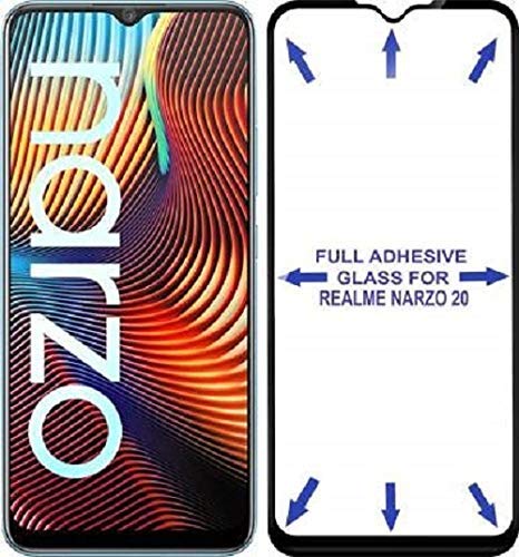 Image of ZARALA Tempered Glass Screen Protector Compatible for (Black) with Edge to Edge Coverage and Easy Installation kit (realme narzo 20)