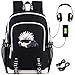 Roffatide Anime Gojo Satoru Laptop Backpack with USB Charging Port & Headphone Port
