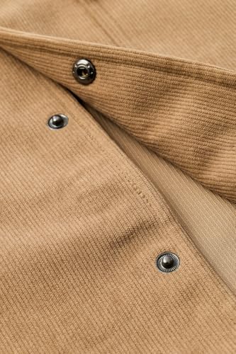 Image of SNITCH Men Casual Jacket | Regular Fit Full Sleeve Lapel Collar Solid Design | Durable Polyester Corduroy Fabric With Four Pockets For Winter Layering & Outerwear