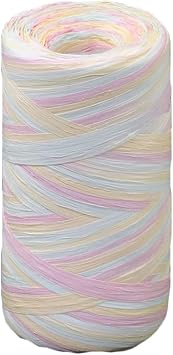 393 Feet Colored Raffia Paper Ribbon, Colorful Pattern Packing Paper String Section Dyeing Raffia Ribbon for Gift Wrapping and DIY Decoration Pink2