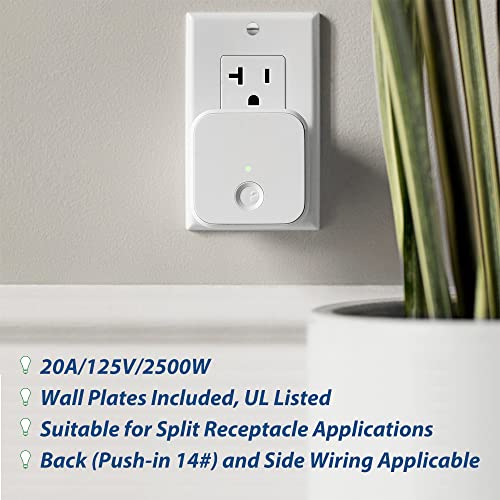 12 Pack - Electeck 20A Decor Receptacle Outlet With Wall Plate, Non-Tamper-Resistant, Commercial Grade, Ul Listed，White #TOP1