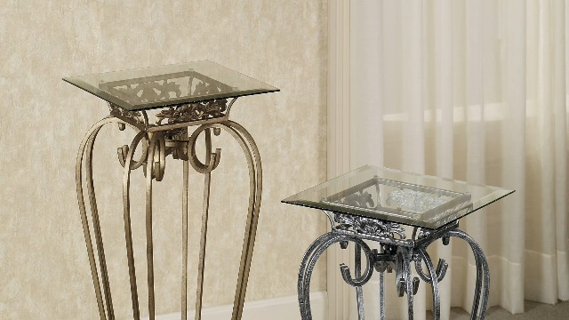 Amazon.com: Touch of Class Chalcedony Metal Scroll Pedestal Table