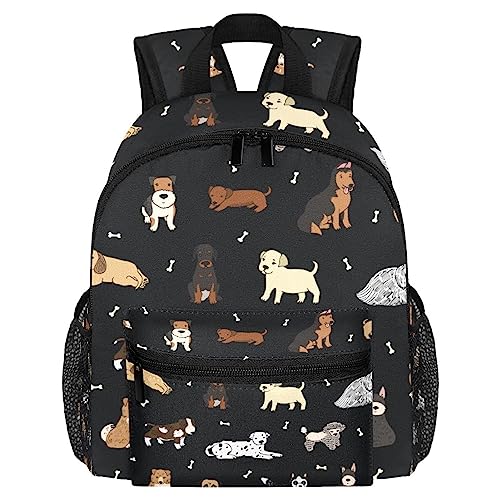 Sac à dos à pois noir et blanc pour enfants et cartable primaire décontracté
