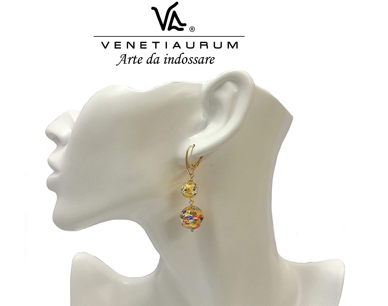 Venetiaurum - Lange Ohrringe für Damen aus Muranoglas und Silber 925 - Schmuck “Made in Italy” zertifiziert
