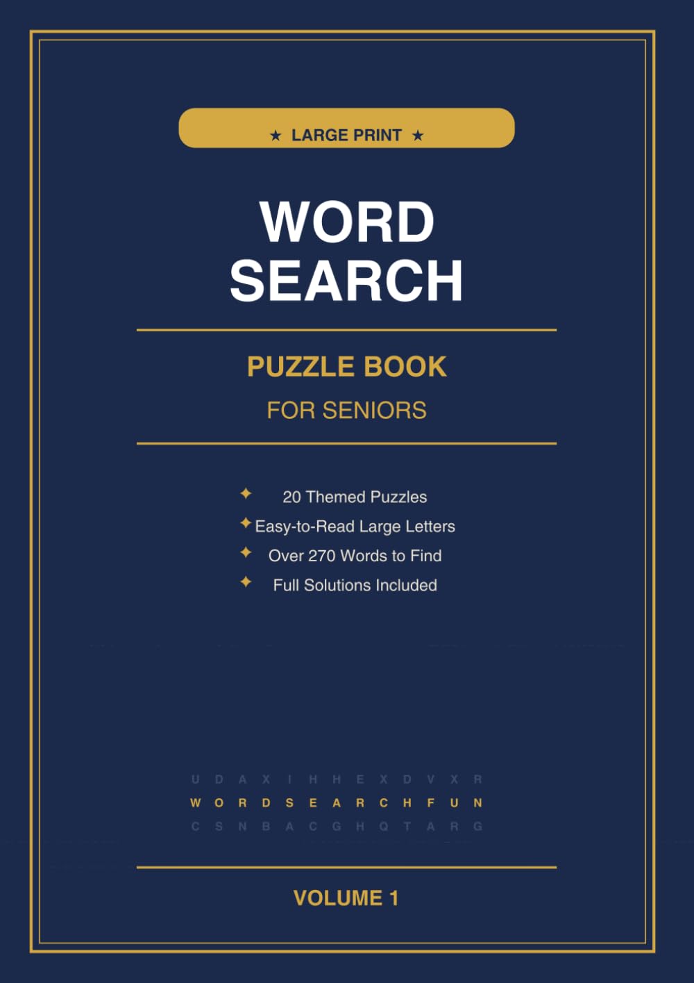 Large Print Word Search Puzzle Book for Seniors: 20 Themed Puzzles | Easy to Read, Fun & Relaxing | Volume 1