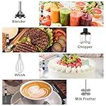 Immersion Blender Handheld 5 in 1-1100W Scratch Resistant Blender Stick, 12 Speed and Turbo Boost Hand Blender with Chopper,Beaker,Whisk and Milk Frother for Milkshake Puree Smoothie Food - Image 2