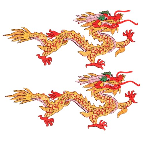 Patch brodé dragon rouge thermocollant SHINEOFI pour customisation de vêtements