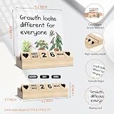 Inspirational Therapy Office Decor - Mental Health Wooden Block Calendar, Counseling Therapist Office Desk for Homeschool Counseling Office, Motivational Gifts for Teacher