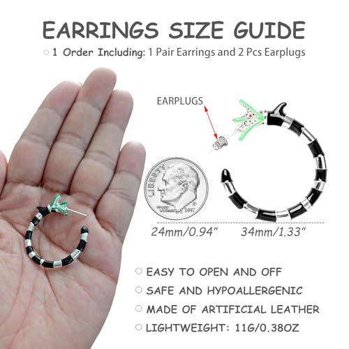 Coral Snake Earrings Halloween Horror Hoop for Women Costume Jewelry Accessories2