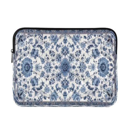 Funda azul floral bohemia para portátil 13-14 pulgadas miniatura 1