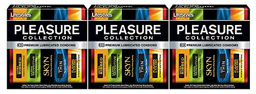 LifeStyles Pleasure Collection, 3 Boxes (30 Condoms)
