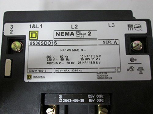 New Square D 8536Sdo1V02S 8536Sdo1S Size 2 120V-Ac 25Hp Motor Starter D281719 #TOP3