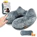 CrazyFire Inflatable Travel Pillow, U Shaped Inflatable Neck Cervical Head Pillow,Soft Compact Lightweight Travel Air Pillows+Soft Carrying Bag+Eye Mask+Ear Plug Sleeping on Airplane,Car,Train