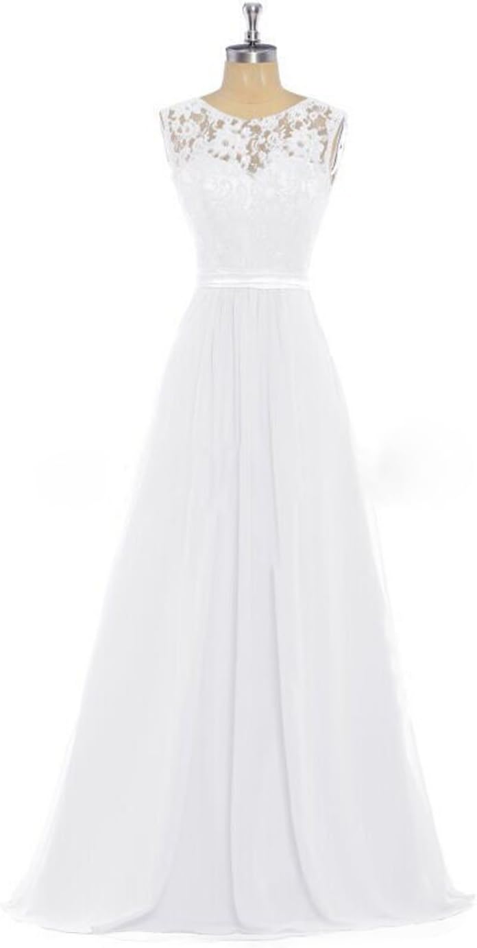 HHBY Women's Multiple Color Lace Tank Bridesmaid Dresses For Wedding Party White US18