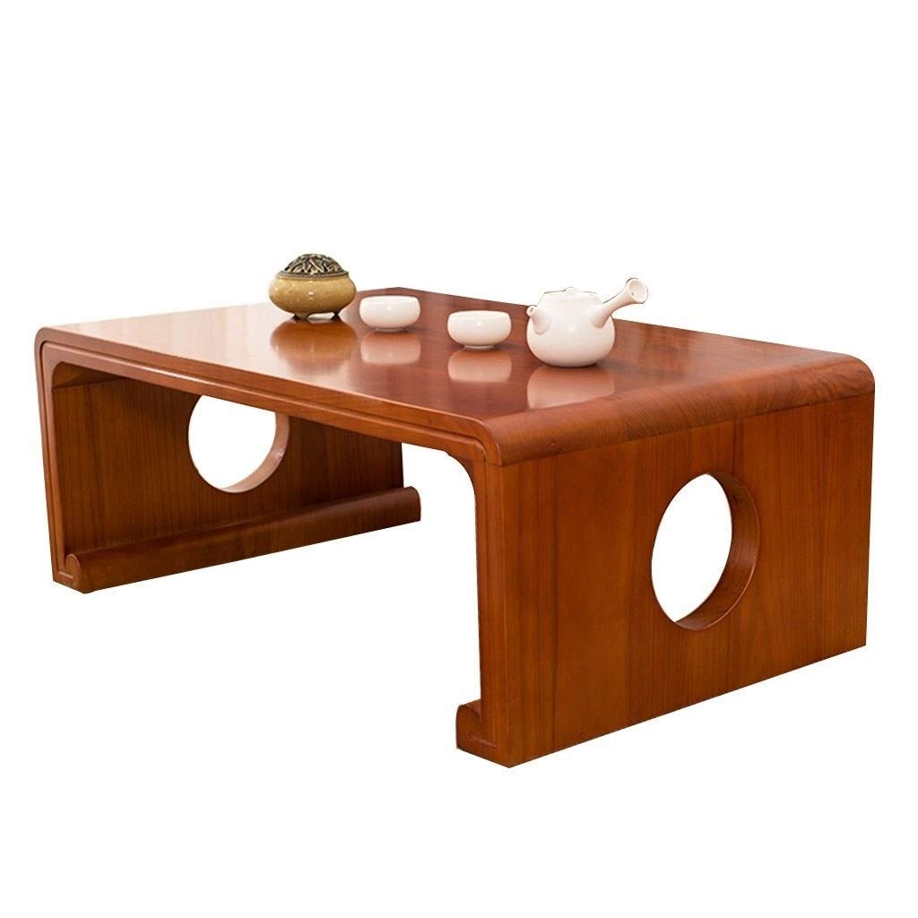Table en bois massif style japonais 60x40x30 cm pour espace tatami et café