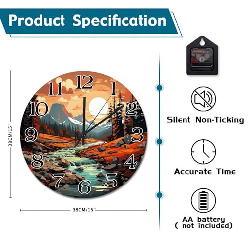 Horloge murale silencieuse moderne Banff sans tic-tac 38cm