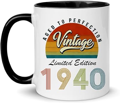 Vintage 1940 Ceramic Coffee Mug, 86th Birthday Gifts for Women Men, 86 Year Old Birthday Mug, Turning 86 Party Decoration Christmas Retired Gifts Ideas to Woman Man Grandma Grandpa 11 oz Cup