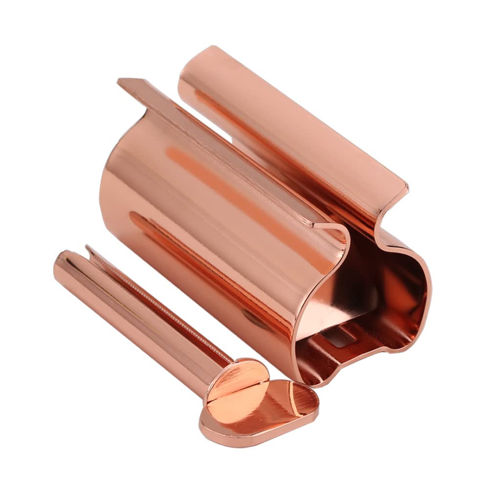 Toothpaste Squeezer 2 Pack - Metal Tube Squeezer Stainless Steel Tube Wringer UDQYQ Toothpaste seat Holder Stand (Coral)