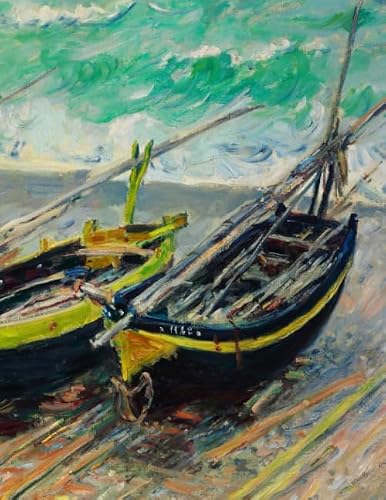 Monet Sketchbook #24: Claude Monet Sketchbooks For Artists Adults and Kids to Draw in 8.5x11" 100 blank pages - Three Fishing Boats - Cool Artist Gifts